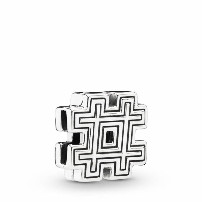 Pandora Reflexions™ Hashtag Symbol Clip Charm - Sterling Silver/Silicone - Canada | AY9302KO